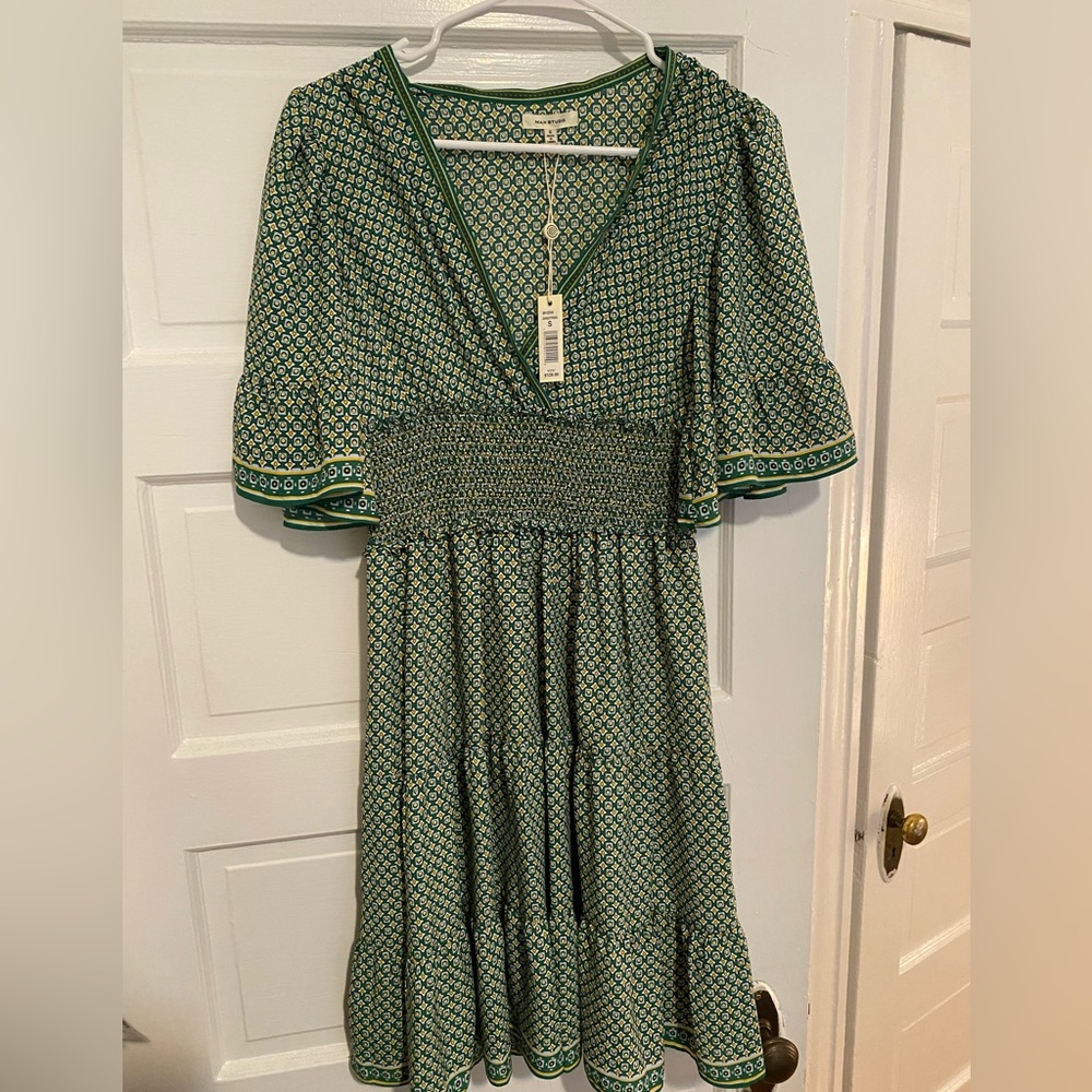 Max Studio Green Printed Dress (Small)